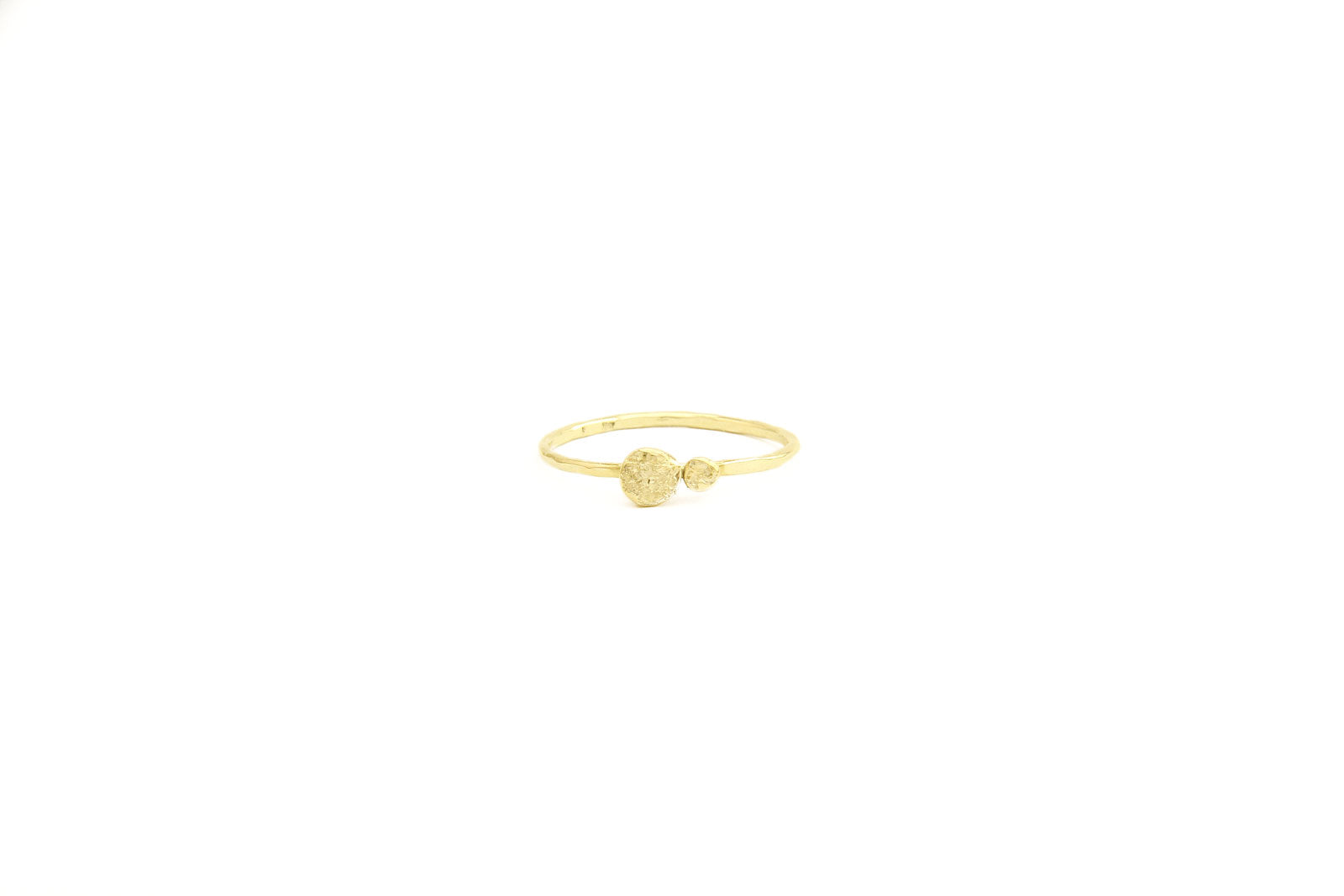 Flowermoon two gold nuggets ring