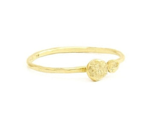 double gold nugget ring