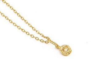 Flowermoon gold nugget necklace with diamond