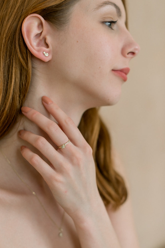 Flowermoon gold nuggets cluster ring