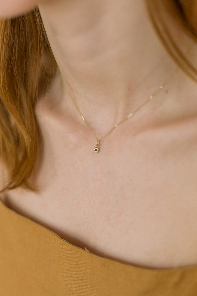 gold nugget black diamond necklace