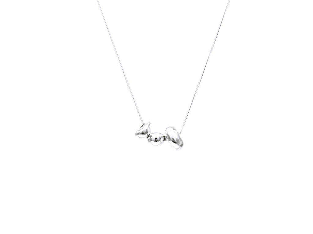 Pure silver nugget necklace 'Crude' No.6