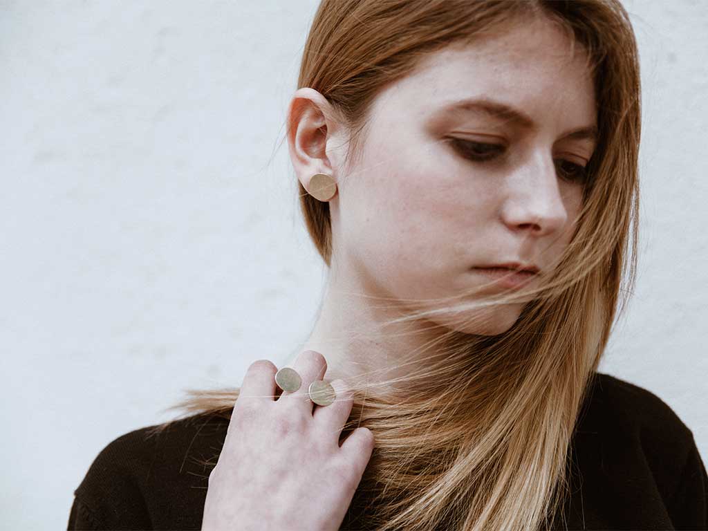 Gold Medium Disc Earrings