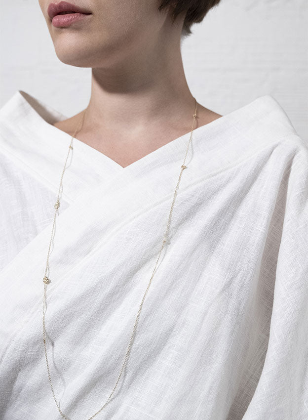 Long Gold Dust Necklace 'Moss'