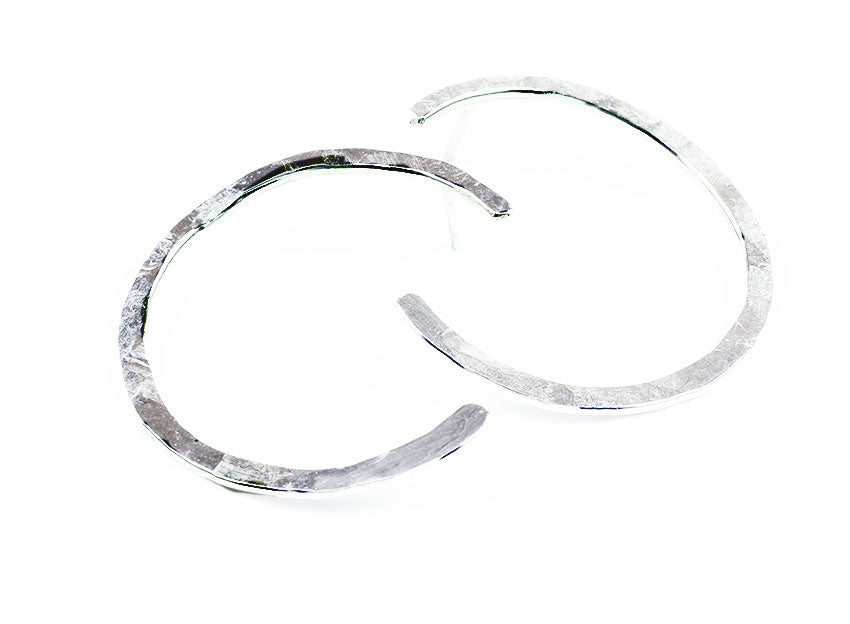 Silver Circle Earrings (Large) 'Orígenes'