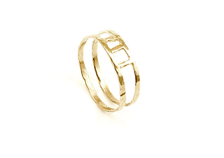 Hand Forged Double Gold Ring