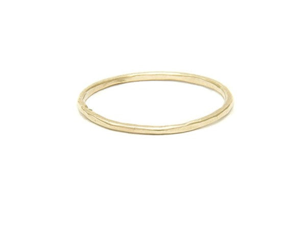 Hand forged simple gold ring